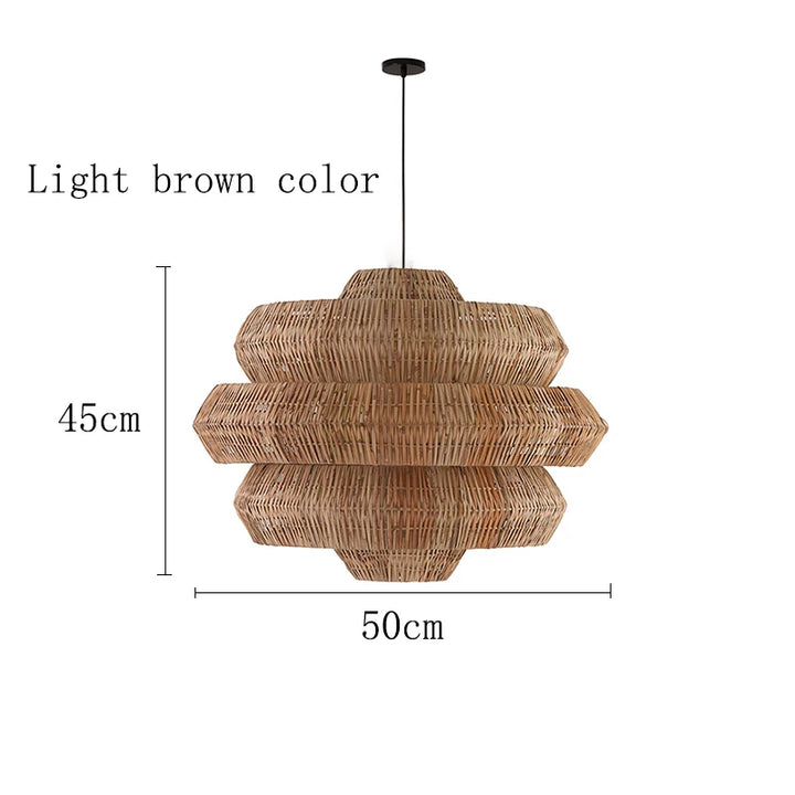 Suspension en rotin tressé style Wabi-Sabi pour salle à manger – Naiadis