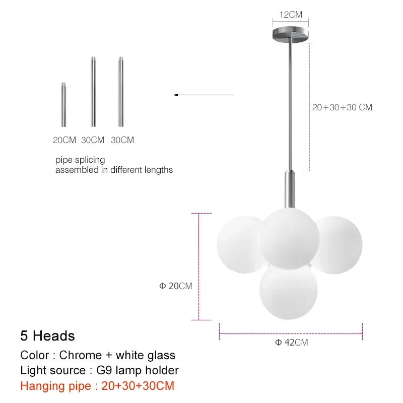Lustre en Verre Nordique pour Salon – Silvoria