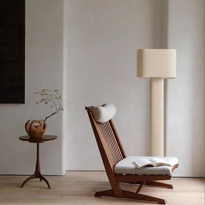 Fabric & Metal Floor Lamp Wabi Sabi Slender Style – Hensley