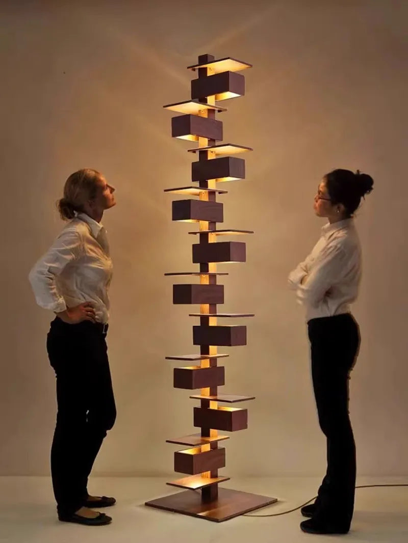 Lampe de Sol en Grès Imitation Bois pour Salon – Armonya