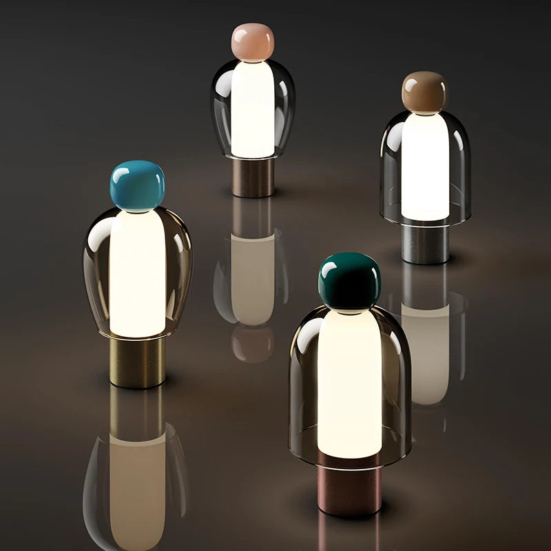Minimalistische bureaulamp in glas en aluminium – Artéline