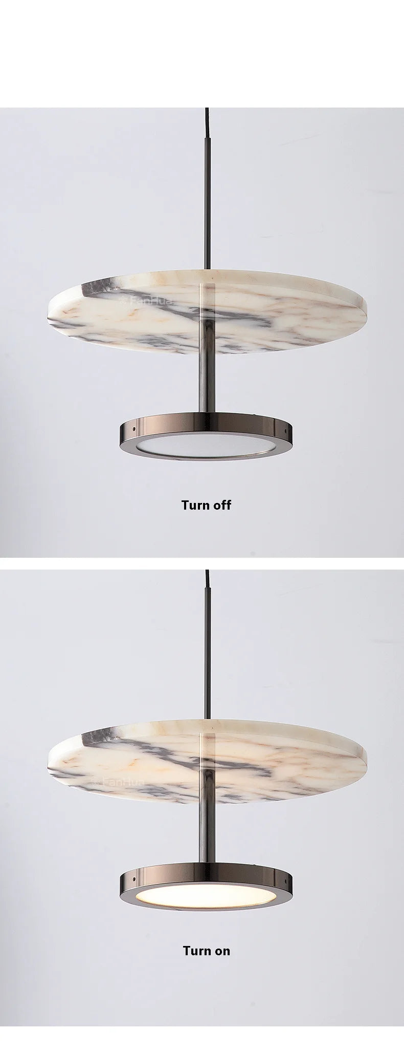 Hanglamp van natuurlijk zwart steen voor slaapkamer – Noctura