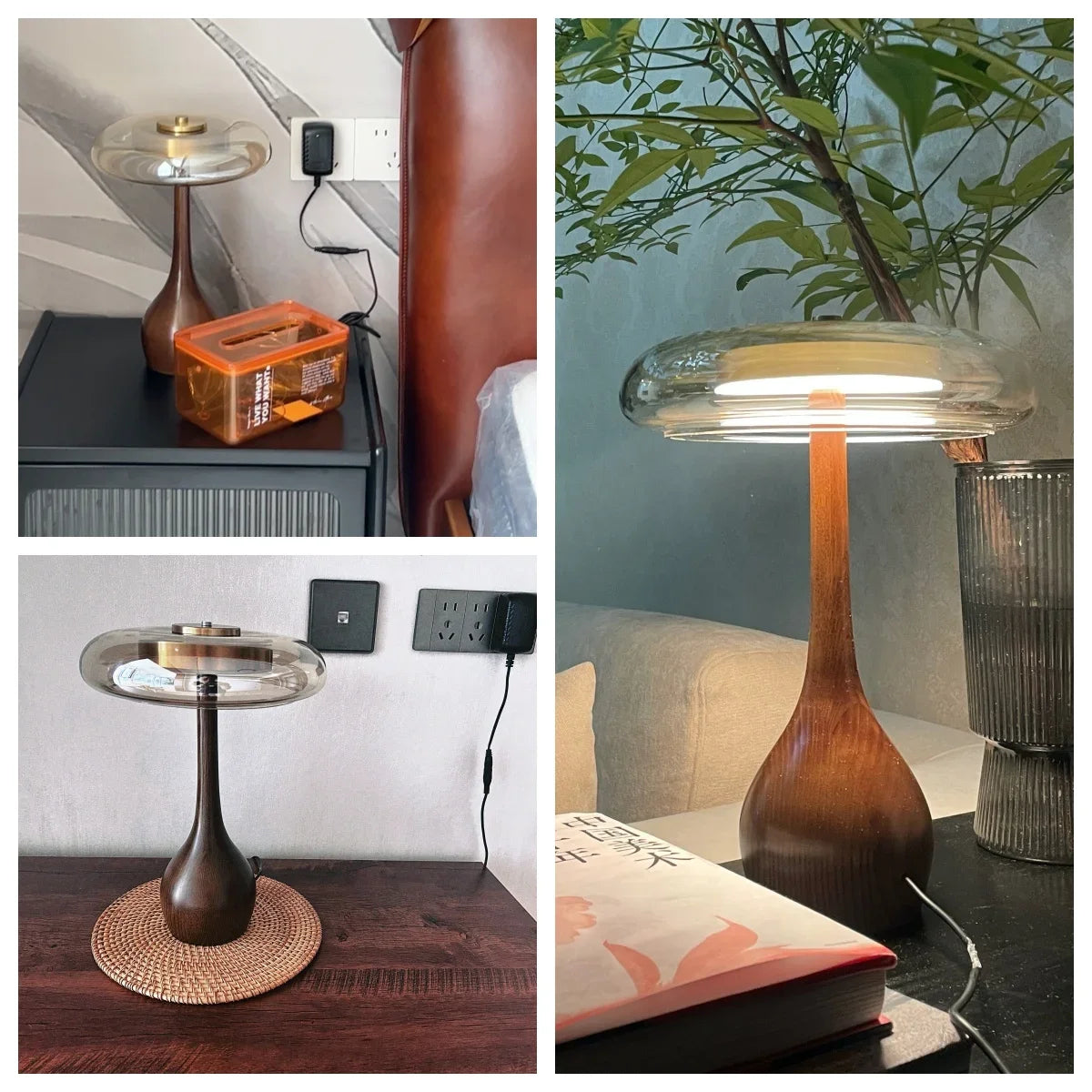 Lampe sur pied en verre rétro japonais – Zénorex