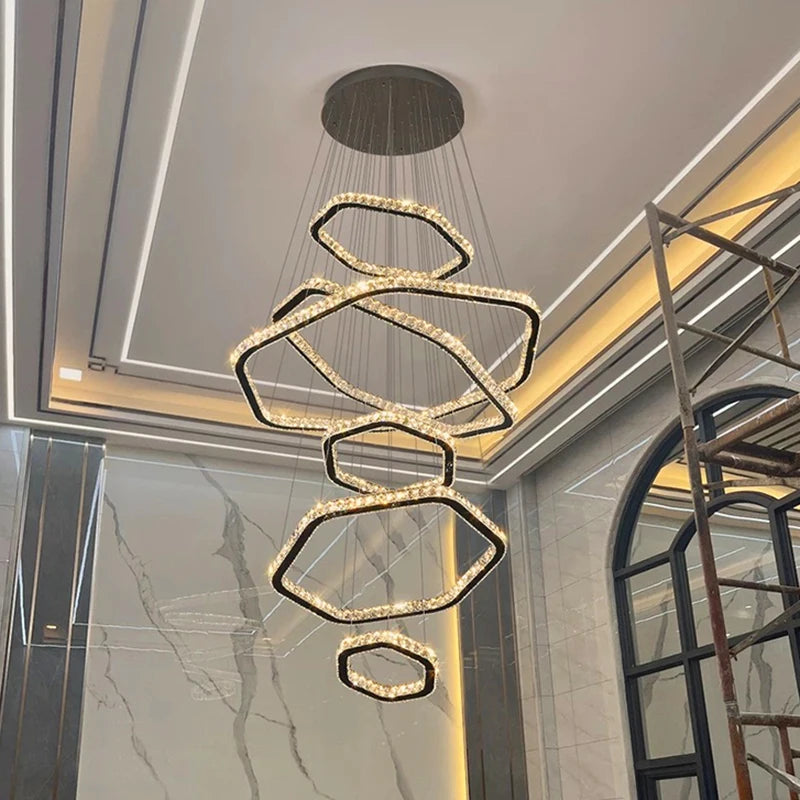 Moderne Kristallen Kroonluchter voor Woonkamer – Crystalline