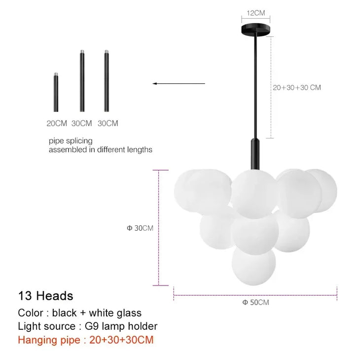 Lustre en Verre Nordique pour Salon – Silvoria