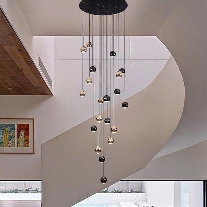 Suspension moderne en acier brossé pour salon – Célestaire