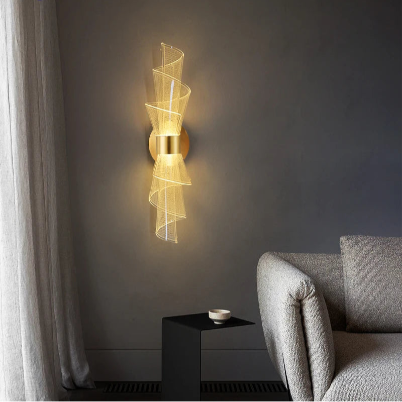 Applique Murale Métal Doré LED – Diceptia