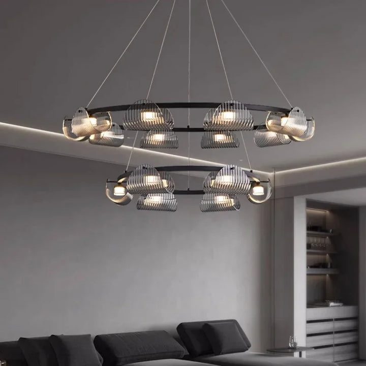 Suspension en verre fumé gris pour salle à manger – Orvelia