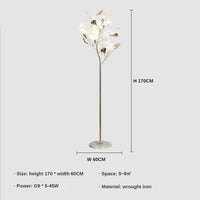 Lampe sur pied en métal style Ginkgo – Ginkova