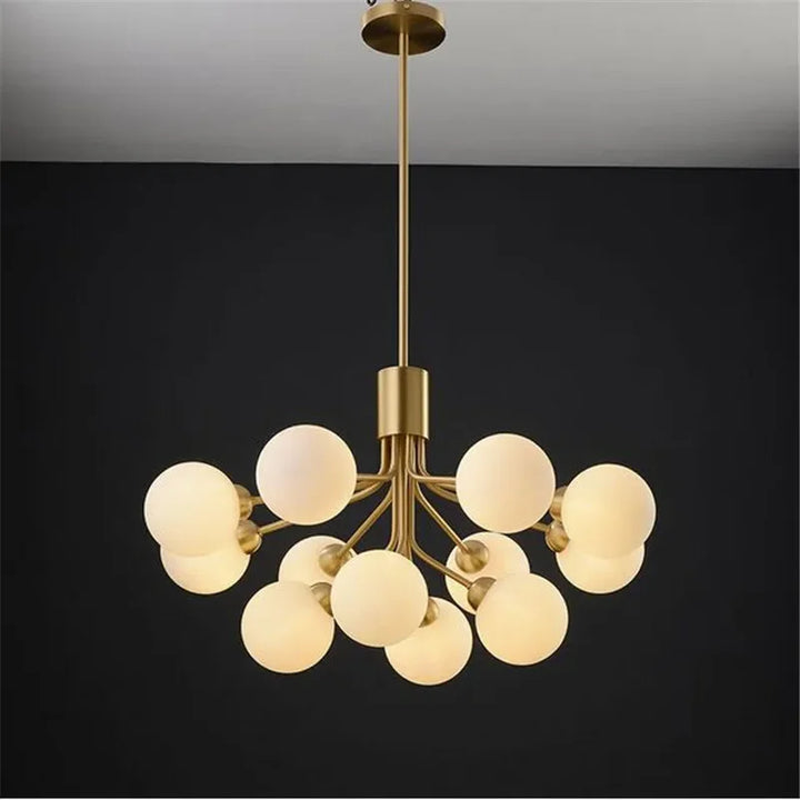 Lustre Moderne en Fer avec Verre Givré pour Salon – Orielis