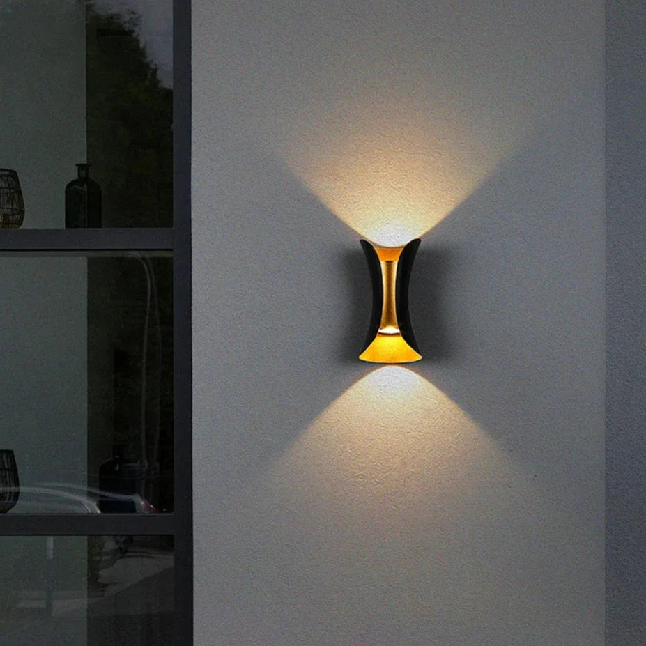 Nexa Directional Outdoor Wall Sconce two-tone black and gold design with COB technology - view 9
