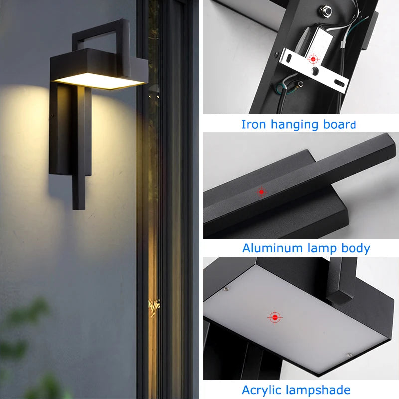 LED-wandlamp in zwart staal voor buiten – Armonéa