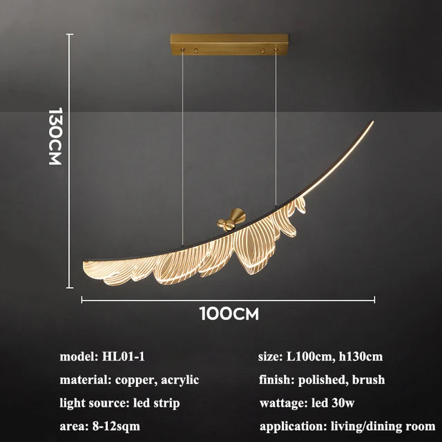 Suspension LED en cuivre pour salon et salle à manger – Candeluxa