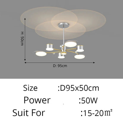 Moderne LED-kroonluchter in goud aluminium voor woonkamer – Alumoria