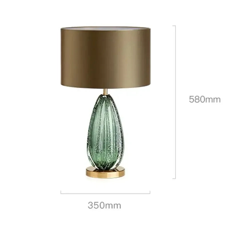 Lampe de chevet Ulmos en verre strié artisanal et métal doré design vintage - vue 10