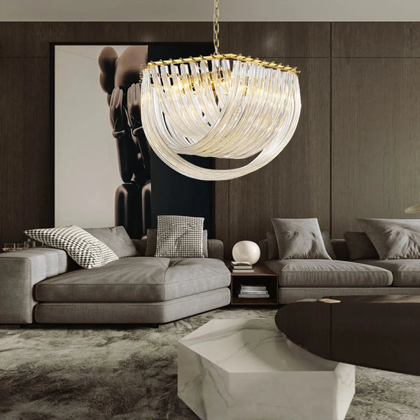 Moderne glazen U-vormige hanglamp voor woonkamer – Auralise