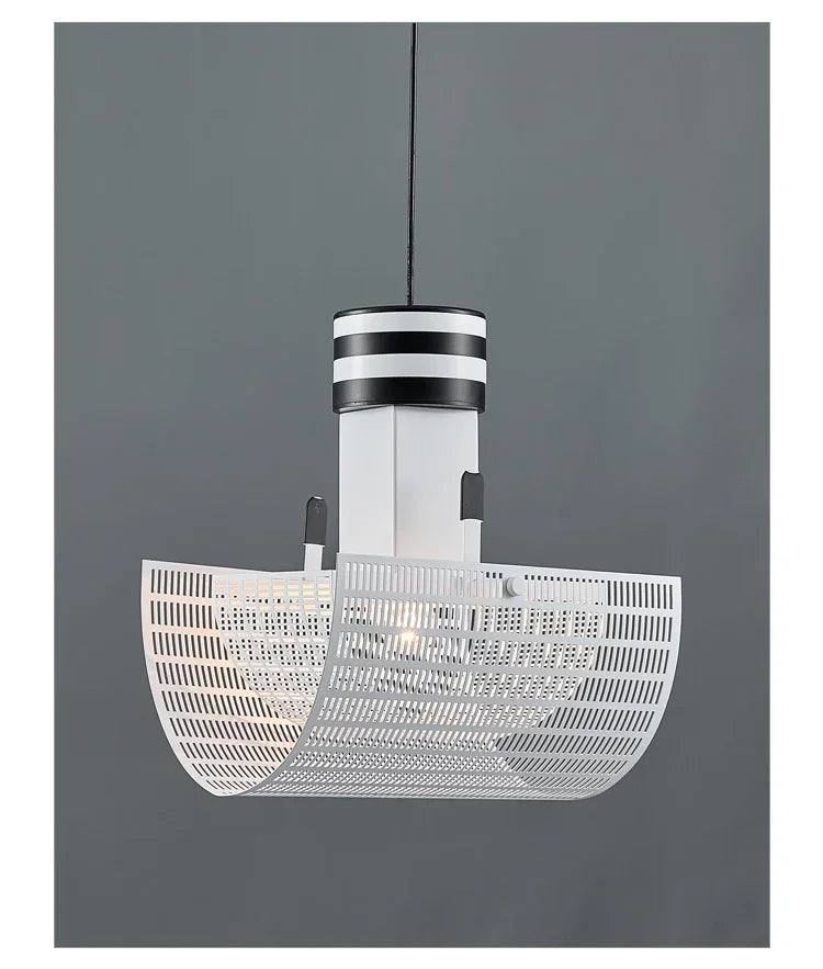 Suspension Moderne en Métal Noir et Blanc pour Salon – Zébrano