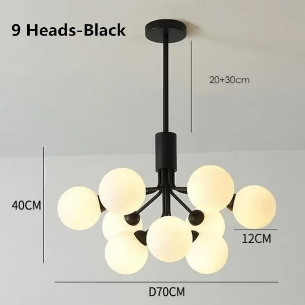 Lustre Moderne en Fer avec Verre Givré pour Salon – Orielis