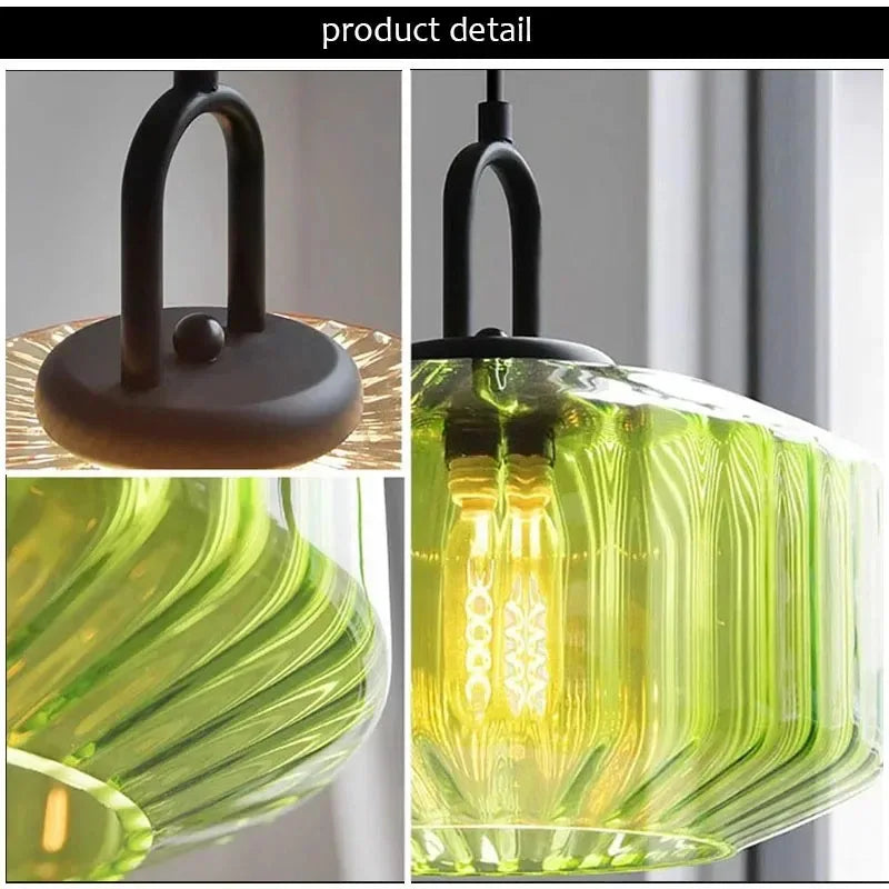 Hanglamp Gestructureerd Glas Vintage Stijl – Tétra