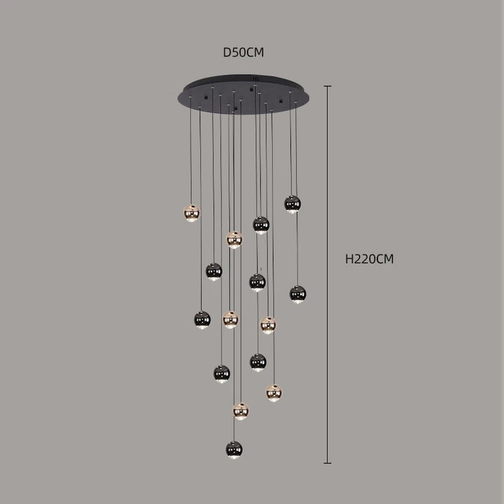 Suspension moderne en acier brossé pour salon – Célestaire
