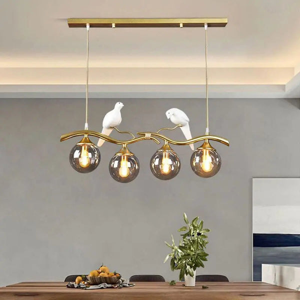 ثريا من الخيزران والمعدن LED بتصميم عصري – مالاريا