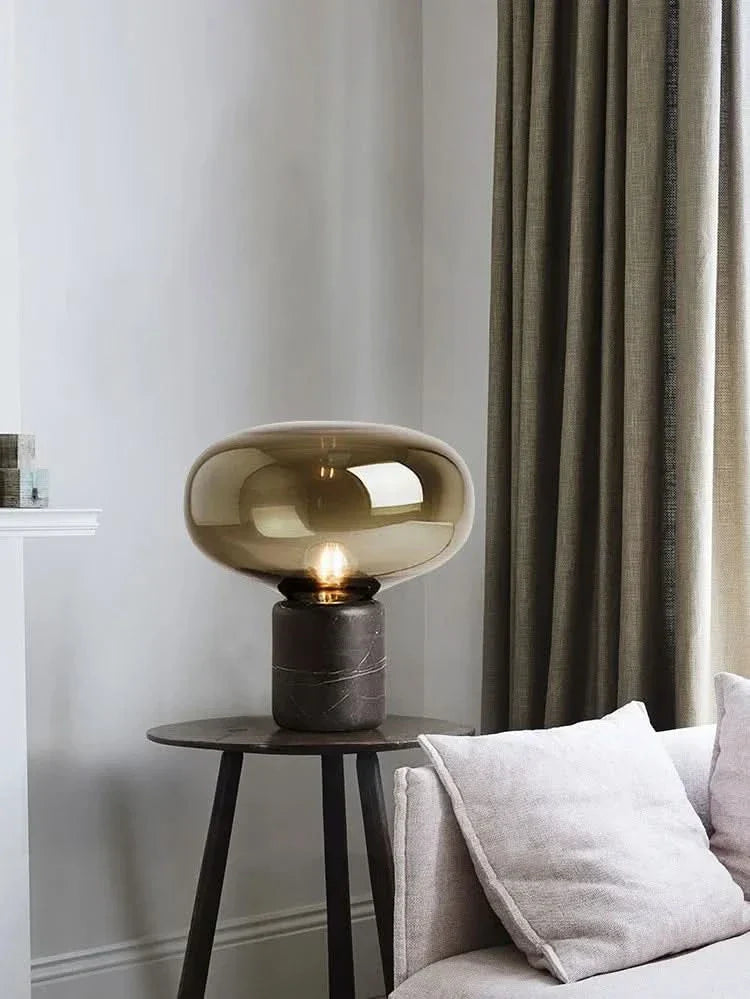 Elegant Table Lamp black marble and blown glass Luxor - view 9