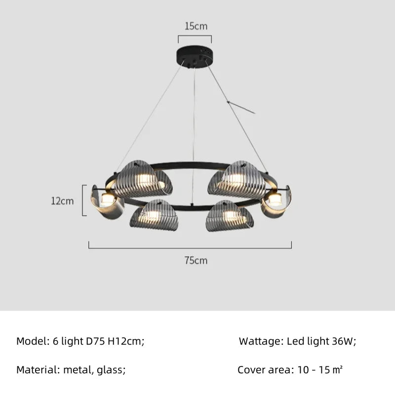 Suspension en verre fumé gris pour salle à manger – Orvelia