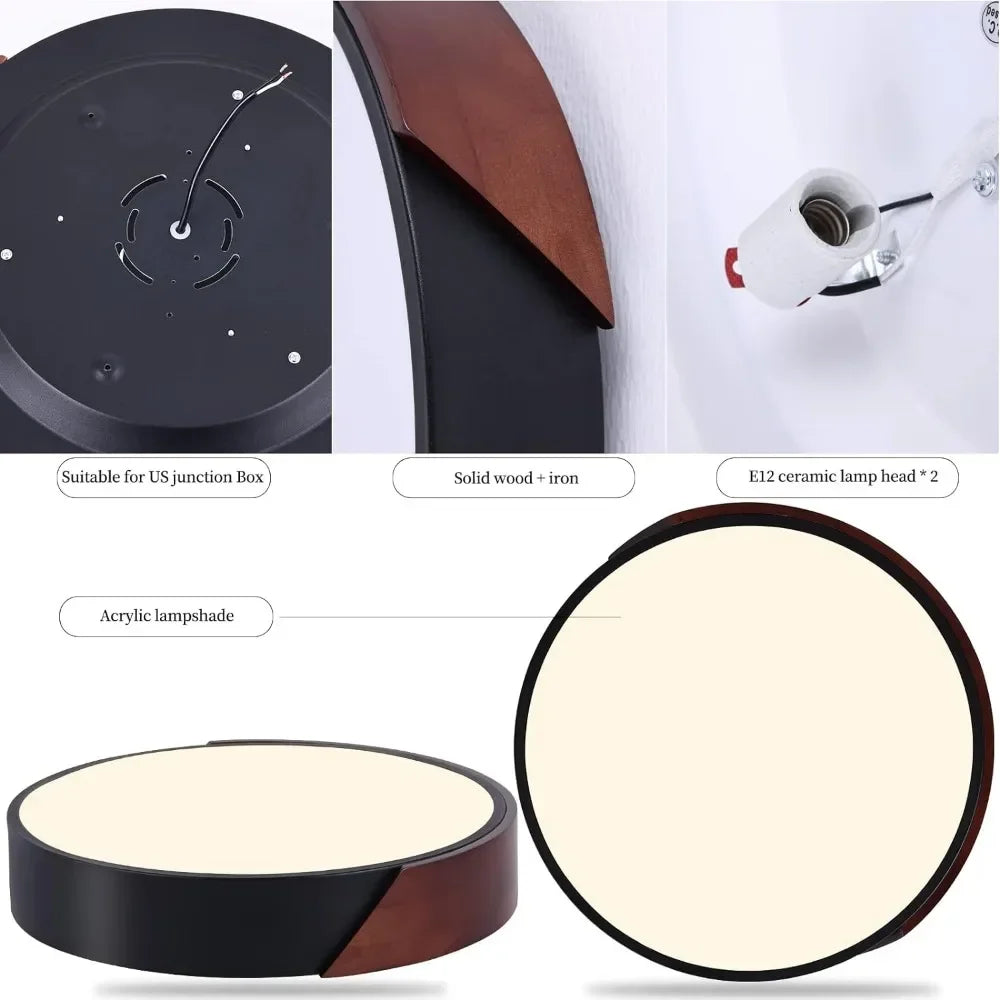 Plafonnier noir minimaliste pour salon et chambre – Noirceur