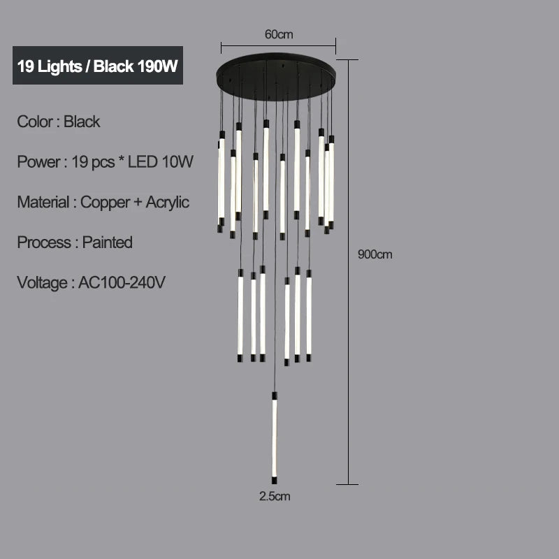 Lustre Escalier en Cuivre pour Villas et Hôtels – Célestine