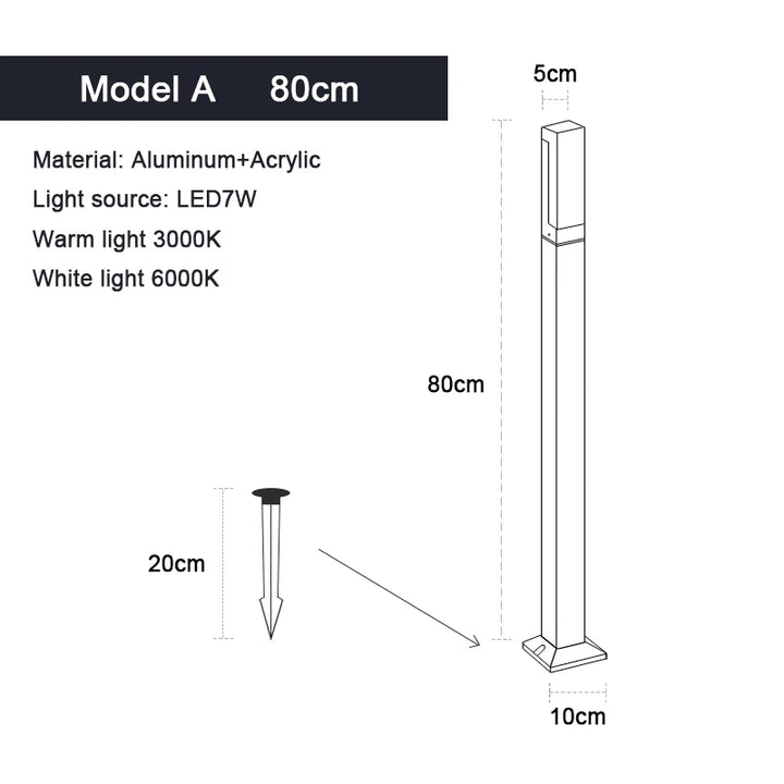 Lampadaire LED en aluminium pour jardin – Valurencia