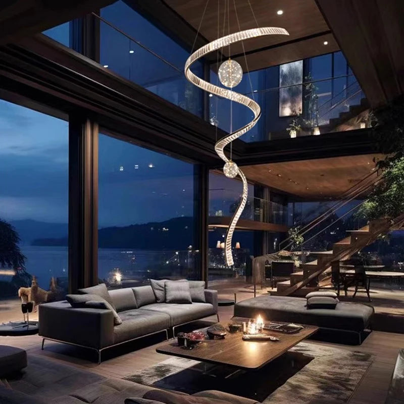 Suspension en cristal moderne pour salons – Crystella