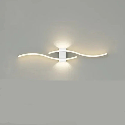 Applique murale Wave design ondulé avec diffuseur acrylique blanc et structure fer laqué - vue 9