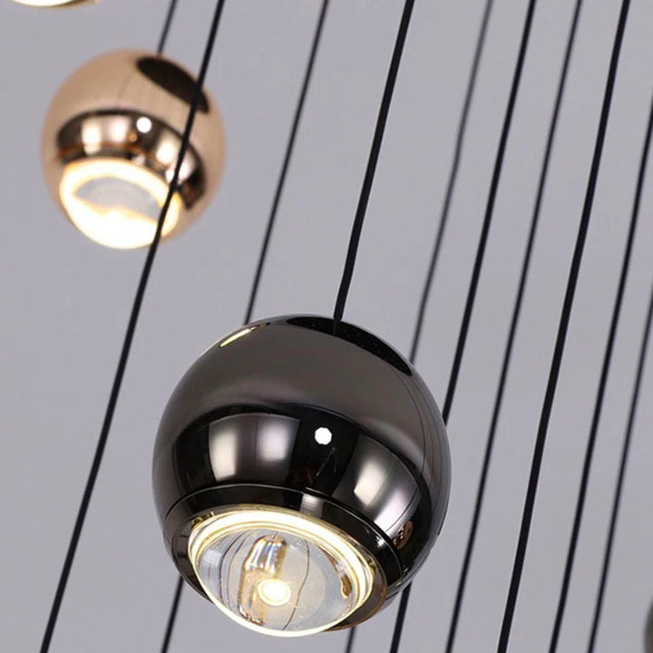 Suspension moderne en acier brossé pour salon – Célestaire