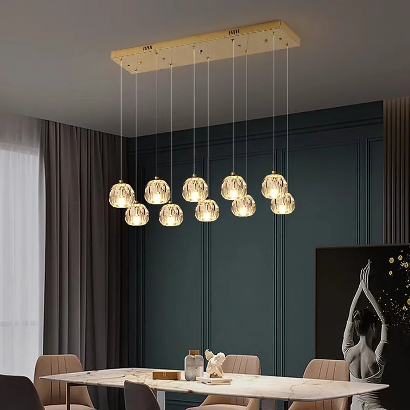 Suspension cristal moderne pour salon – Crystalline
