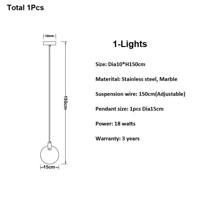 Lustre en cuivre et marbre pour salon – Marmoria