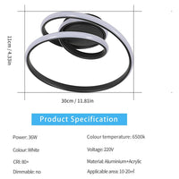 Plafonnier LED en Aluminium pour Chambre et Salon – Spiréclat