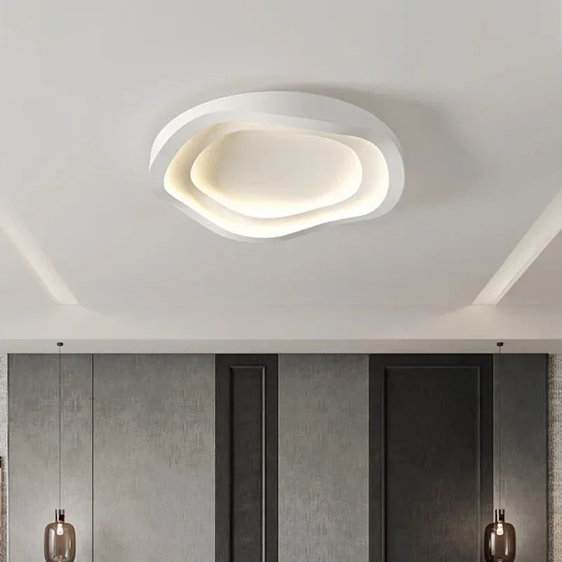 Plafonnier LED minimaliste blanc pour salon moderne – Arionde