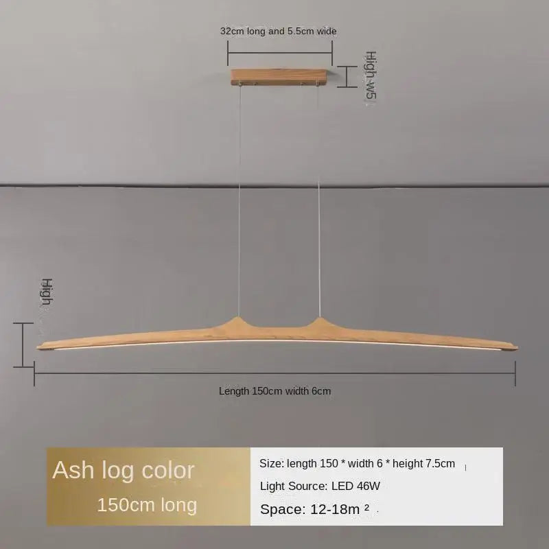 Suspension minimaliste en noyer pour salle à manger – Armonique