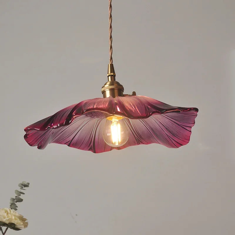 Suspension Élégante Forme Fleur Luminosité Parfaite Violet – Altrium