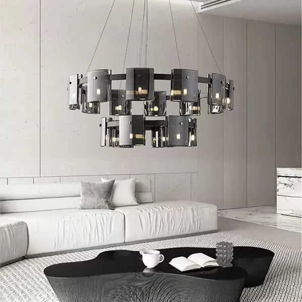 Suspension moderne en verre carré pour salon – Célestair