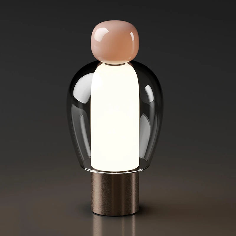 Lampe de bureau minimaliste en verre et aluminium – Artéline