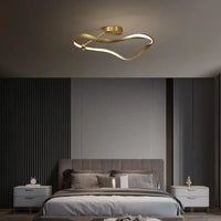 Lustre LED doré pour salons et chambres – Aurélior