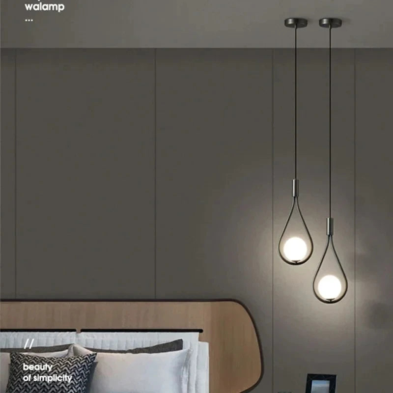 Zwarte Hanglamp Gevroren Glas voor Slaapkamer – Novaline