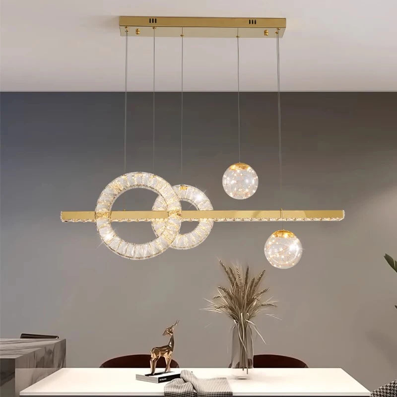 Lustre moderne en cristal pour salon – Cristarène