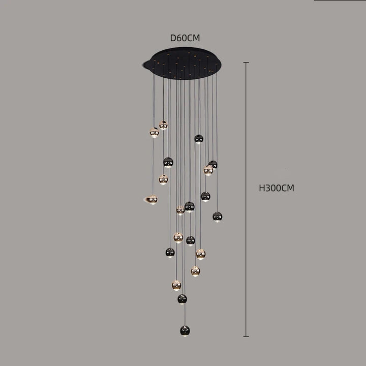 Suspension moderne en acier brossé pour salon – Célestaire