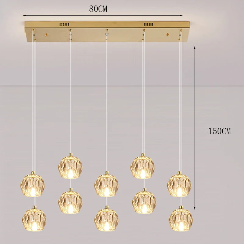Suspension cristal moderne pour salon – Crystalline