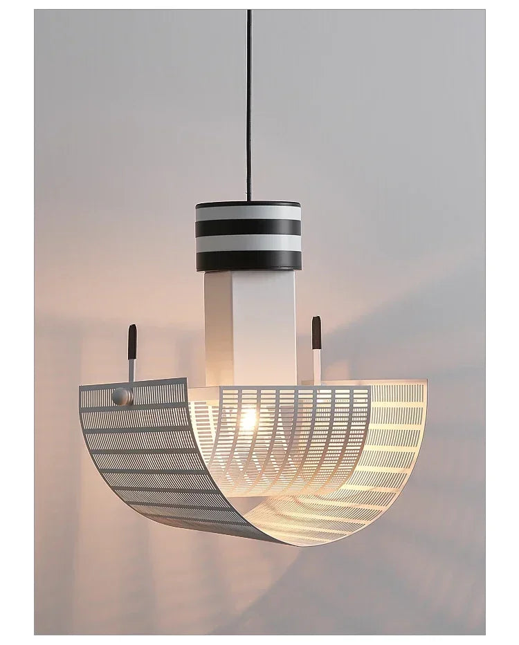 Suspension Moderne en Métal Noir et Blanc pour Salon – Zébrano