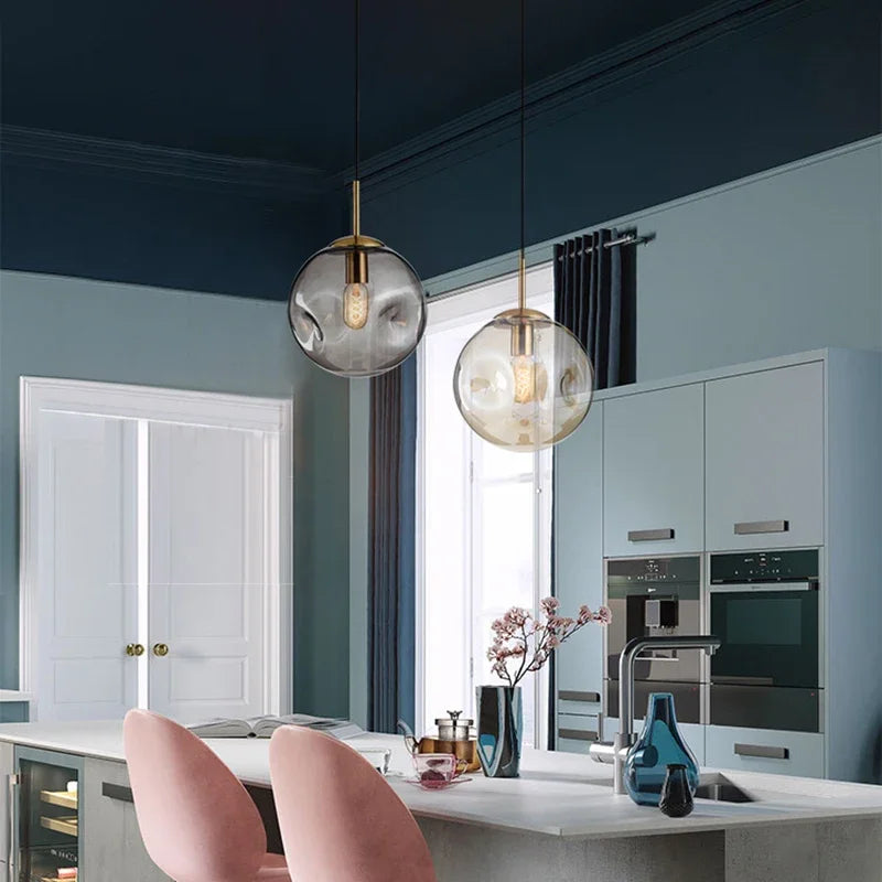 Noorse glazen hanglamp voor woonkamer en slaapkamer – Orbalya