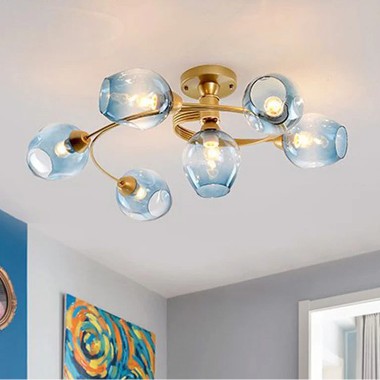 Plafonnière Modern met Draaibare Ringen en Geïntegreerde LED Blauw – Irisso