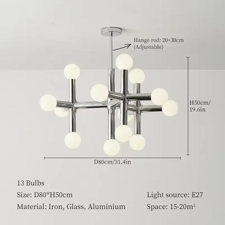 Lustre en Verre Style Nordique pour Salon – Seraphine